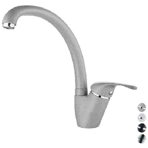 Miscelatore Monocomando Lavello Monoforo Canna Alta Granito Grigio Livorno - Foto 3