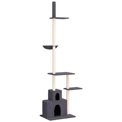 Albero Per Gatti Pavimento Soffitto Grigio Scuro 250,5-276,5 Cm - Foto 1