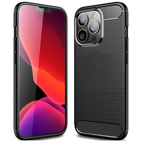 Custodia B-case Tpu Silicone Cover Case Per Apple Iphone 15 Pro Carbon Metal Black - Foto 1