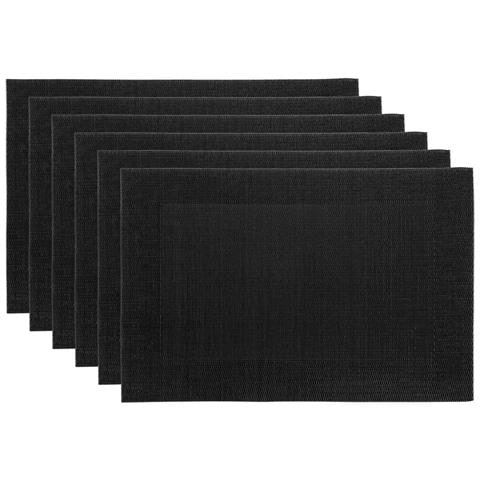 Set Tovagliette Americane Cucina Antiscivolo In Tinta Unita Lavabili In Vari Colori Set 6 Nero - Foto 1