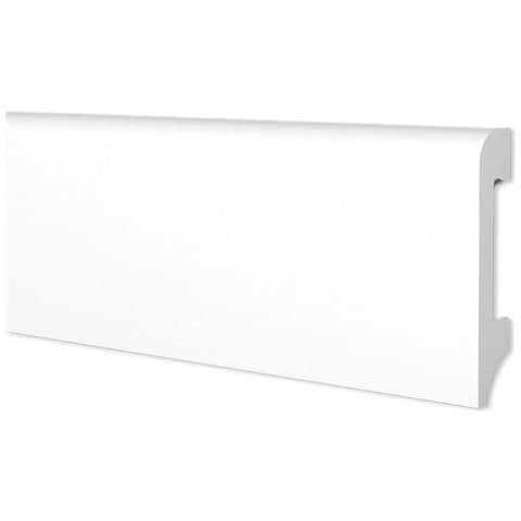 108ml Di Battiscopa Bc Spazzolato In Polimeri Equalwood Hi-tec 75x14mm Nero, Bianco, Alluminio Ecc. - Bianco - Foto 1