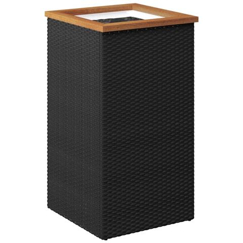 Fioriera Nera 40x40x80 Cm In Polyrattan - Foto 2