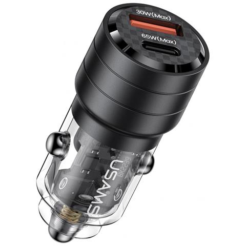 Caricatore Auto Ultra-rapido 95w Usb-c Pd 65w+usb-a Qc 30w, Nero Transparente - Foto 1