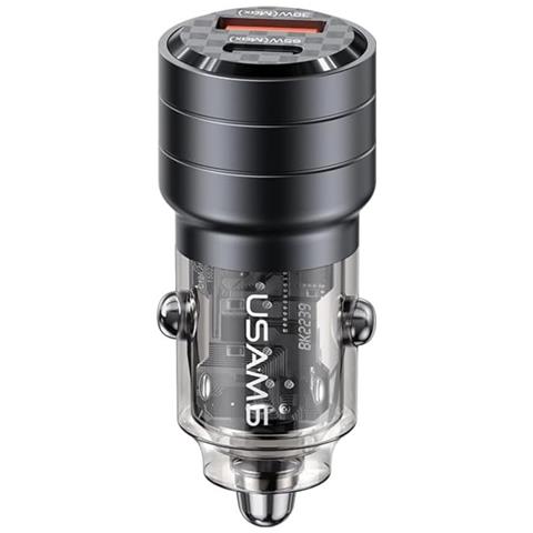 Caricatore Auto Ultra-rapido 95w Usb-c Pd 65w+usb-a Qc 30w, Nero Transparente - Foto 2