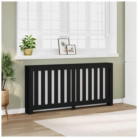 Copertura Termosifone Nera 175x20x82 Cm In Legno Multistrato - Foto 1