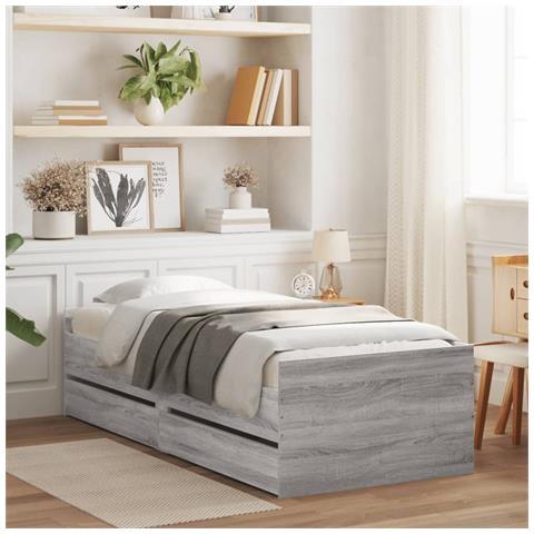 Giroletto Con Cassetti Grigio Sonoma 90x190 Cm - Foto 1