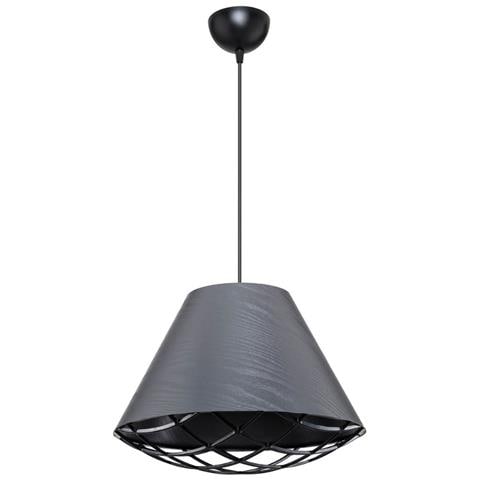 Lampada Da Soffitto Ayda Asz1560 Con Paralume In Tessuto Antracite - Foto 1