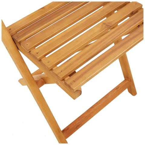 Sedie da Giardino Pieghevoli 6pz Nere Legno Massello di Acacia - Foto 10