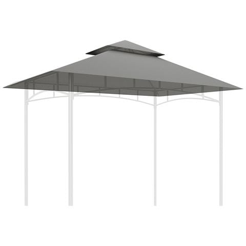 Copertura per Gazebo da Giardino per Barbecue 1.52x2.44 m a 2 Livelli in Poliestere Grigio Chiaro - Foto 1
