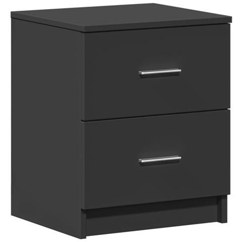 Comodino Con 2 Cassetti Nero 40x36x50 Cm - Foto 2