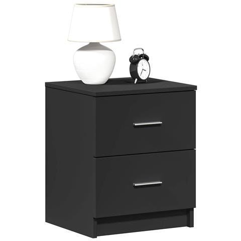 Comodino Con 2 Cassetti Nero 40x36x50 Cm - Foto 1