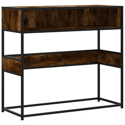 Tavolino Consolle Rovere Fumo 90x35x80 Cm In Legno Multistrato - Foto 2