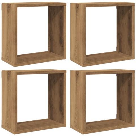 Mensole Parete A Cubo 4 Pz Artigianale 30x15x30 Cm Truciolato - Foto 1