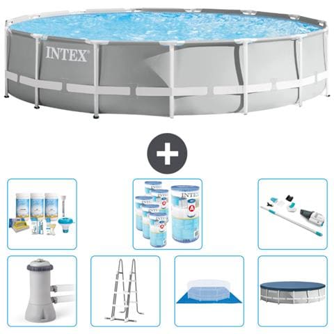 Piscina Fuori Terra - In Giro - 457x457x107 Cm - Grigio - Include Accessori Coordinati Cb45 - Foto 1