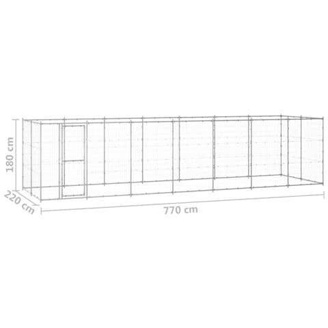 Lusso Casadino -  Gabbia Per Cani Da Esterno In Acciaio Zincato 16,94 M² - Foto 6