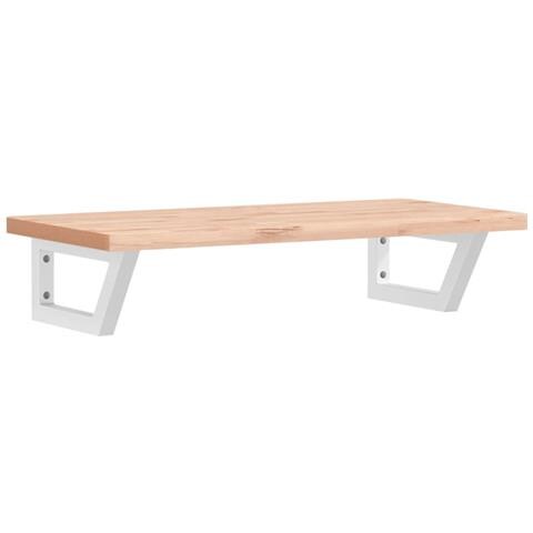 Ripiano A Parete Per Lavabo In Acciaio E Massello Di Faggio - Foto 1