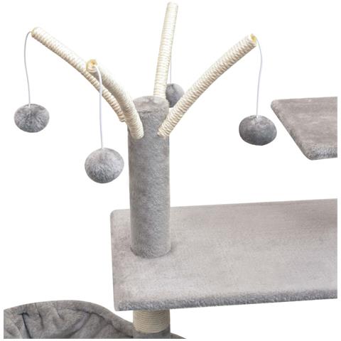 Albero Per Gatti Con Tiragraffi Sisal 125 Cm Grigio - Foto 4