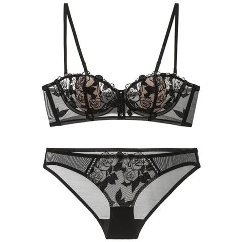 Set Di Bralette In Pizzo Con Spalline Rimovibili Black  11 - Foto 1