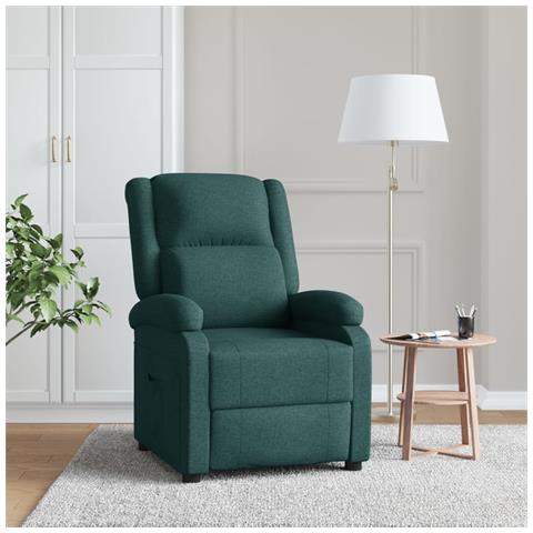 Poltrona Reclinabile In Tessuto Verde Scuro - Foto 8