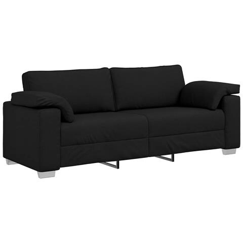 Divano 3 posti  nero 178 cm in tessuto - Foto 1