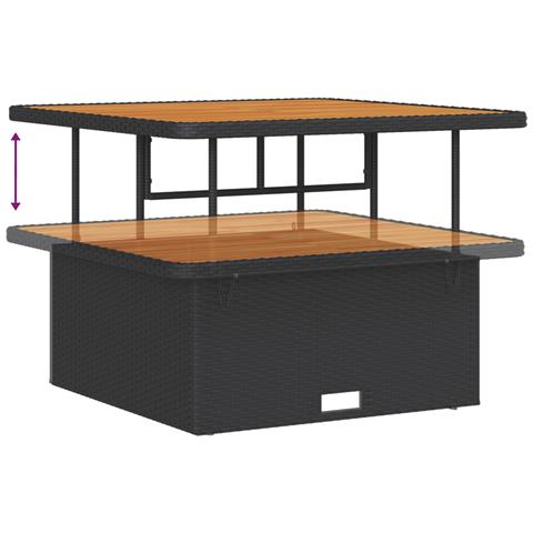 Set da Giardino  12 Pezzi con Cuscini Rattan PE Nero Acacia, Set da Pranzo da Giardino  3 Pezzi con Cuscini Rattan PE Nero Acacia - Foto 8