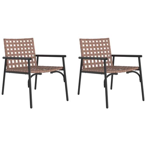 Poltrone da Giardino 2 pz Nere 79x56x73,5 cm in Rattan - Foto 1