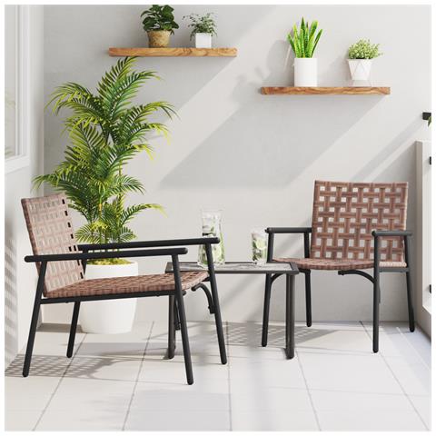 Poltrone da Giardino 2 pz Nere 79x56x73,5 cm in Rattan - Foto 2