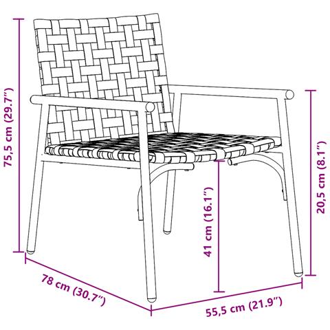 Poltrone da Giardino 2 pz Nere 79x56x73,5 cm in Rattan - Foto 9
