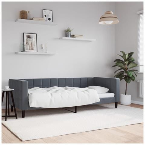 Letto da Giorno Grigio Scuro 80x200 cm in Velluto - Foto 2