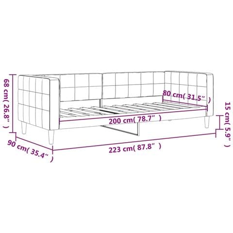 Letto da Giorno Grigio Scuro 80x200 cm in Velluto - Foto 8