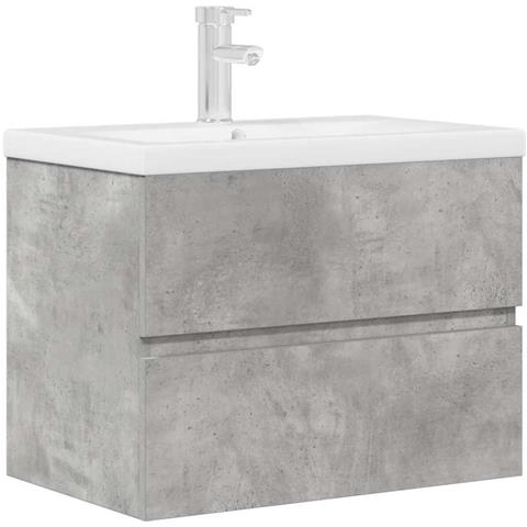 Set Mobili da Bagno 2 pz Grigio Cemento in Legno Multistrato - Foto 1