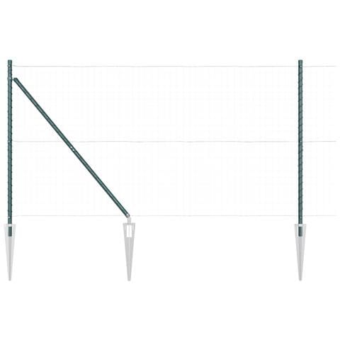 Pali di Recinzione con Punta 13 pezzi Ø32 mm 140 cm Acciaio Zincato - Foto 1