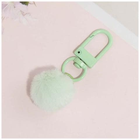 Set Da 10 Portachiavi Con Ciondolo A Pompon Carino - Accessorio Alla Moda Green - Foto 2