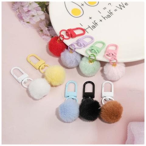 Set Da 10 Portachiavi Con Ciondolo A Pompon Carino - Accessorio Alla Moda Green - Foto 5