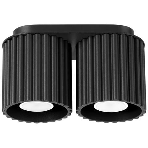 Lampada Da Soffitto Aura 2 Nero Gu10 Sl. 1785 - Minimalist Lampada A Soffitto Nero 12x21x10 Cm - Foto 1