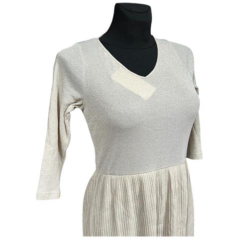 Mango Abito Al Ginocchio Comodo Elegante Resistente Beige S - Foto 2