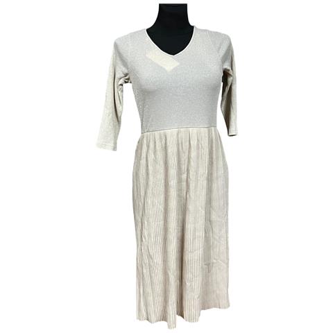 Mango Abito Al Ginocchio Comodo Elegante Resistente Beige S - Foto 1