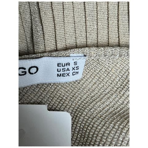 Mango Abito Al Ginocchio Comodo Elegante Resistente Beige S - Foto 7