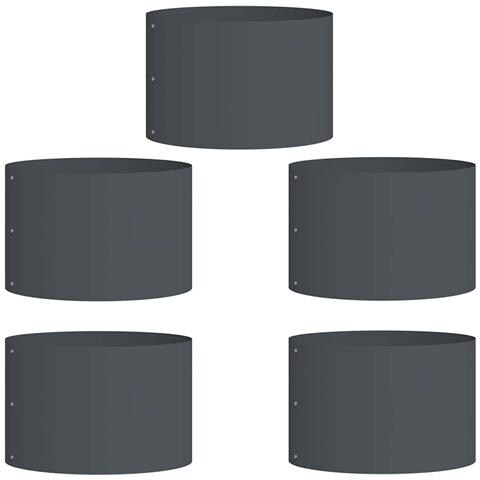 Vasi da giardino 5 pcs Antracite 30 x 30 x 20 cm Acciaio - Foto 1