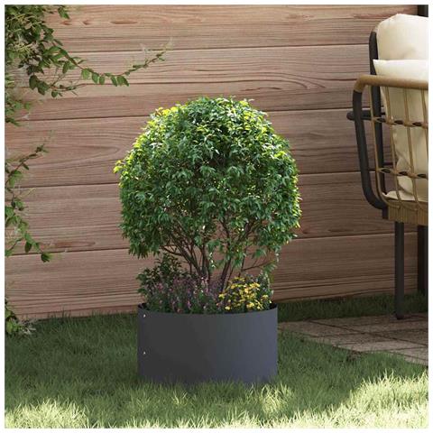 Vasi da giardino 5 pcs Antracite 30 x 30 x 20 cm Acciaio - Foto 2