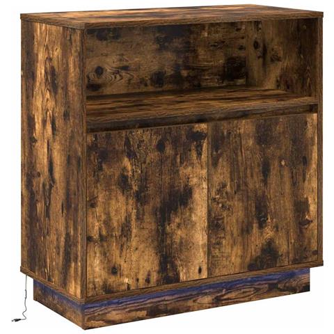 Credenza con LED Rovere fumo 71 x 34.5 x 75 cm - Foto 1
