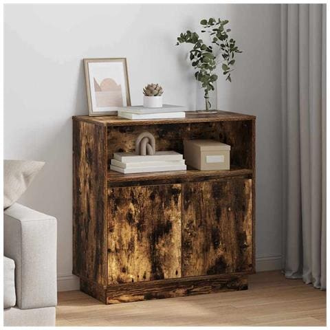 Credenza con LED Rovere fumo 71 x 34.5 x 75 cm - Foto 2
