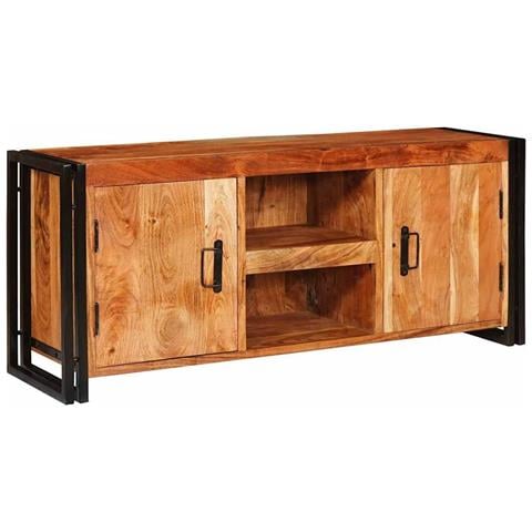 Mobile TV Marrone 120 x 30 x 50 cm legno massello di acacia - Foto 2