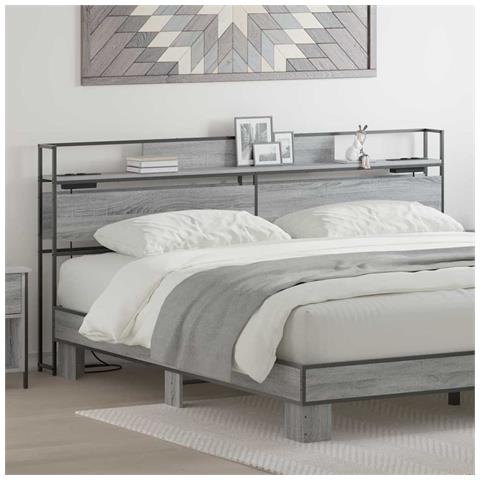 Testata contenitore Grigio sonoma 180 cm Legno multistrato - Foto 2