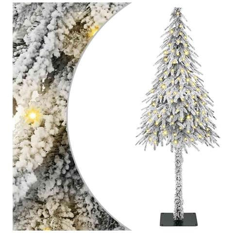 Albero di Natale con luci a strisce a LED Bianco 150 cm PE - Foto 1