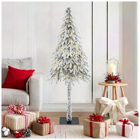 Albero di Natale con luci a strisce a LED Bianco 150 cm PE - Foto 2