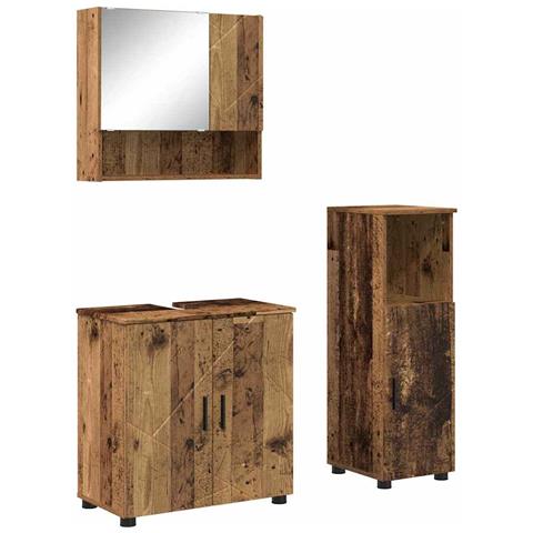 Set di mobili per il bagno 3 pcs Legno vecchio 61 x 35 x 64 cm - Foto 1