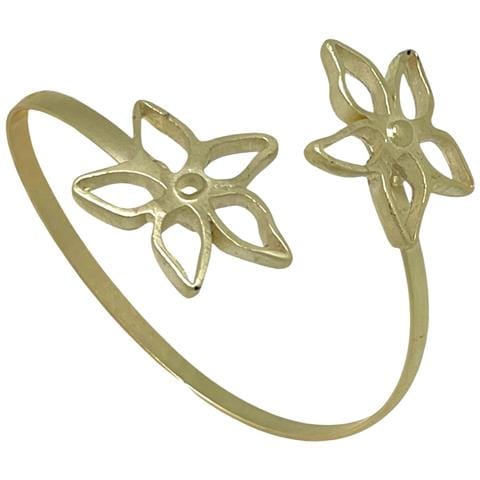 Bracciale Rigido Sottile Regolabile In Oro Doppio Irregolare (ottone) - Foto 1