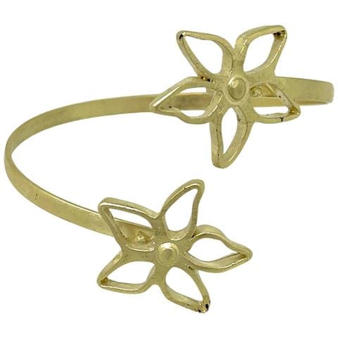 Bracciale Rigido Sottile Regolabile In Oro Doppio Irregolare (ottone) - Foto 2