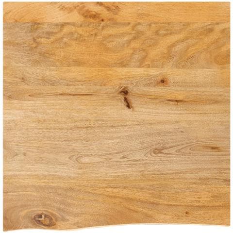 Piano Tavolo Bordi Vivi 60x60x3,8 cm in Legno Massello di Mango - Foto 1